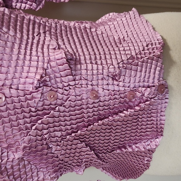 Pile ou Face Paris Pink Crinkle Blouse OS - Picture 3 of 7